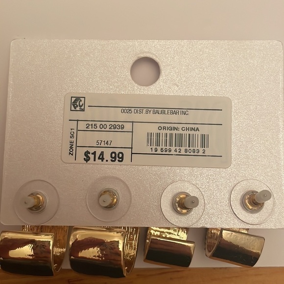 NWT SugarFix Gold Hoops and rhinestones hoop earrings - Picture 3 of 4